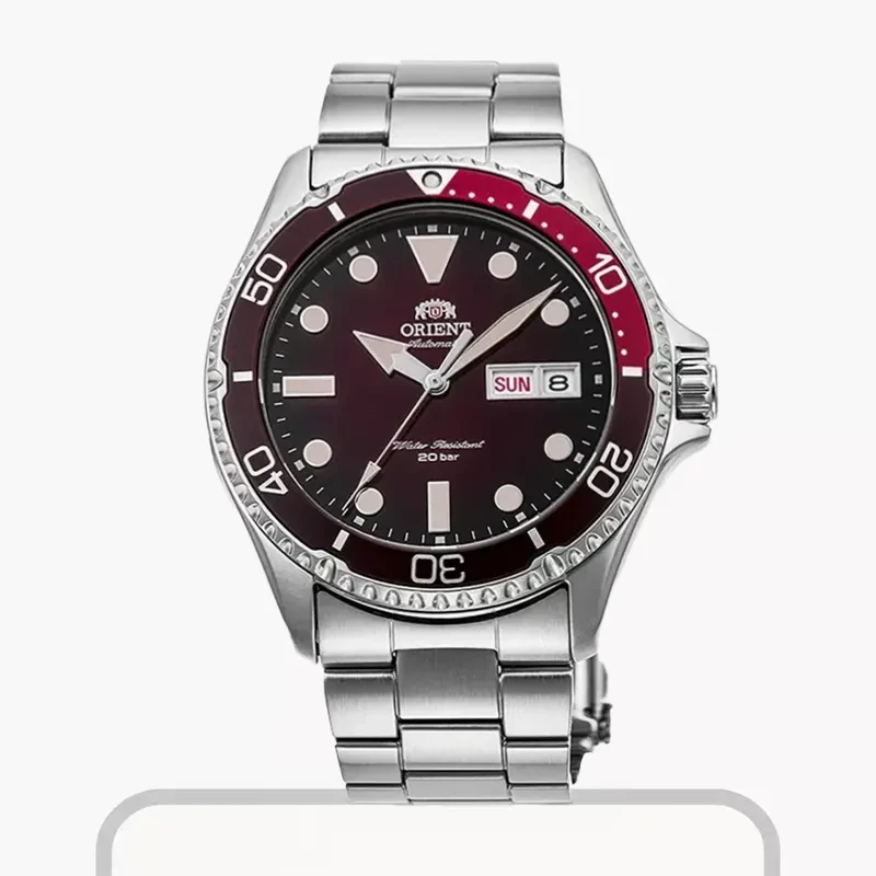 Orient Kamasu II Maroon Dial Diver's Men's Watch- RA-AA0814R